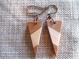 <b>Heart</b> Shape Earrings in Gold Foil <b>Black</b> White Resin Square Round Geometric Wooden Resin Drop Earrings with Angel Style Pattern - Product Image 6