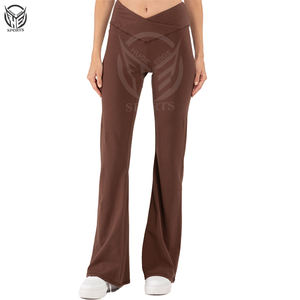 Wholesale Best Design Women Casual wear <b>Wide</b> leg Flare Pants for Women Stretchable quality best article. - Product Image 6