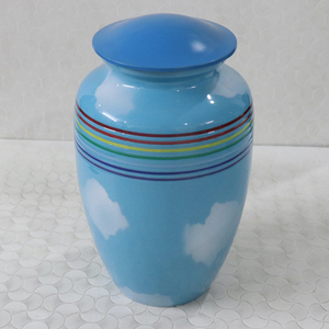 โกศใส่เถ้ากระดูกสำหรับเก็บขี้เถ้าของมนุษย์หรือสัตว์เลี้ยงดีไซน์เชิงเส้นที่สวยงามทำด้วยมือ - Product Image 4