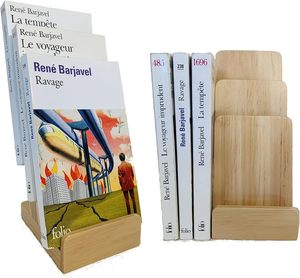 3-Tier Pine Wood Literature Holder Trifold Brochure Holder Flyer Holder Postcard <b>Display</b> and Countertop Wooden <b>Display</b> <b>Stand</b> - Product Image 5