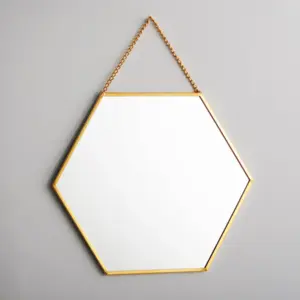 Custom Small Decorative Gold Wall <b>Mirror</b> Mini <b>Framed</b> <b>Mirrors</b> with Gold Rim for Livingroom Bedroom Unique Shape Wall Decoration - Product Image 1