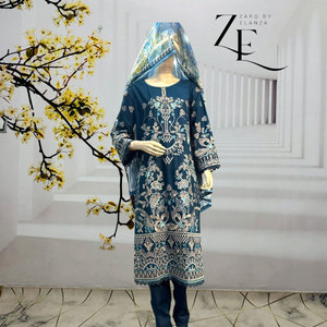 Femmes décontracté brodé Salwar Kameez prêt à porter doux tissu respirant évacuation de l'humidité séchage rapide meilleur pour l'été printemps - Product Image 6