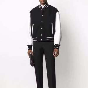 Chaquetas Varsity de Alta Calidad con Mangas de Lana y Logotipo Bordado Personalizado para Hombre, Chaqueta de Béisbol Universitaria de Estilo Urbano para Hombre - Product Image 1