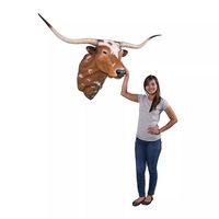 Trophée mural sculptural de taureau de Longhorn du Texas Sculpture de taureau décorative à la main multicolore avec de grandes cornes décor à la maison