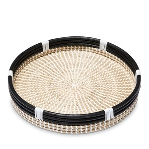 Plateaux en herbe de mer faits à la main au meilleur prix, qualité supérieure, plateau en raphia d'herbe de mer, plateau de service pour les collations, les fruits, le café - Product Image 1