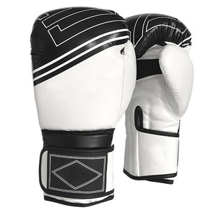 Professional Fighting Boxing <b>Gloves</b> Genuine Leather in <b>Black</b> with <b>Laced</b> Wrist Stretch and Waterproof Features - Product Image 1