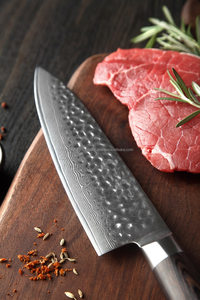 Juego de cuchillos de chef de acero inoxidable de 8 pulgadas profesional hecho a mano, hoja de Damasco, mango de palisandro, artesanía de acero, cocina internacional - Product Image 2