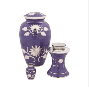 Urne funéraire de Biarritz en métal en laiton de vente chaude avec urne funéraire de forme florale ronde à vendre - Product Image 6
