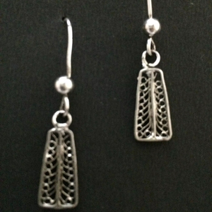 Pendientes de Plata de Ley 925 con Filigrana Oxidada en 3D para Mujer, Elegantes y Brillantes, Plateados, Tamaño Personalizado, a la Moda - Product Image 1