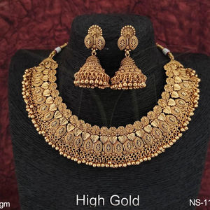 Conjunto de collar de estilo elegante chapado en oro alto para fiesta, hermosa joyería antigua, Gargantilla - Product Image 1