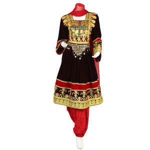 2023 último diseño de alta calidad hasta el suelo vestido Afghan Kutchi para mujer logotipo personalizado y decoración de encaje al mejor precio - Product Image 2
