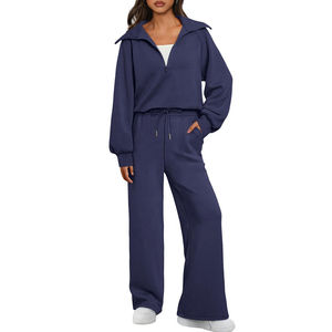 Ensemble survêtement streetwear d'hiver uni de créateur, haute qualité, 100% coton, poids lourd, pantalon de survêtement et sweat-shirt tendance, 2 pièces - Product Image 6