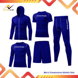 เซ็ตกระชับรัดกล้ามเนื้อของผู้ชายชุดออกกำลังกาย5ชิ้นสำหรับออกกำลังกายในยิมของผู้ชายแบบสั่งทำ - Product Image 4