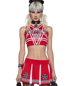 Uniforme de pom-pom girl tendance de haute qualité, ensemble jupe et haut, vêtements de sport d'équipe pour femmes, fabricant de logo personnalisé OEM ODM - Product Image 1
