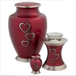 Heart Engraved Maroon Brass Cremation With Candle holder And Keepsake <b>Mini</b> <b>Urns</b> <b>For</b> human <b>Ashes</b> Memorial <b>Urns</b> - Product Image 1