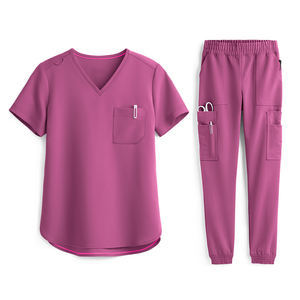 Ensemble d'uniforme médical personnalisé pour homme, col en v écologique, haut de gommage médical imprimé, uniforme complet élégant, à prix réduit - Product Image 6