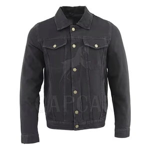 Vestes pour hommes à manches longues de qualité supérieure avec col rabattu en denim de Pékin personnalisé, fabriquées au Pakistan - Product Image 1