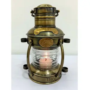 Antique Brass Glass Lanterns Candle Holder Luxury Modern Indoor/Outdoor Great for home decor Tea Light Church Candle