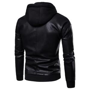Veste d'hiver pour hommes couleur unie décontractée fermeture éclair en peau de mouton imperméable style rue haute - Product Image 2