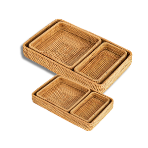 Natural Fiber Handwoven Bamboo <b>Storage</b> Basket <b>RATTAN</b> TRAY FRUIT <b>STORAGE</b> BASKET Vietnamese Artistry for Functional Home Decor - Product Image 1