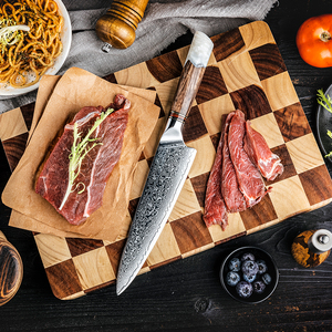 Cuchillo de Chef Damasco de Alta Calidad Personalizado al por Mayor, Cuchillo de Cocina con Mango de Madera Solidificada, Hecho a Mano, Apto para Lavavajillas - Product Image 6