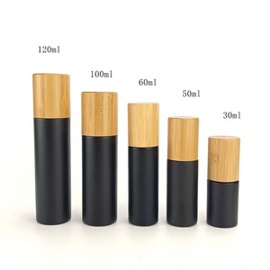 Dispensadores de Loción de Vidrio Esmerilado de 30ml, <span class=keywords><strong>50ml</strong></span> y 60ml con Impresión de Logotipo Personalizado, Envases para Cuidado de la Piel con Tapas de Madera de Bambú - Product Image 5