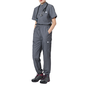 Uniforme d'hôpital de beauté à manches courtes pour femmes Uniforme à col en V Travailleurs de la santé Hauts de gommage pour infirmières Uniforme de gommage pour infirmières - Product Image 4