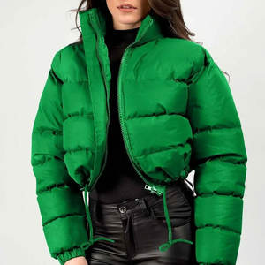 Veste en duvet pour femmes Manteau court et chaud en duvet d'hiver avec fermeture à glissière sur le devant et design élégant Veste en duvet pour femmes à la mode - Product Image 4