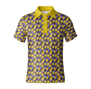 Camiseta de Golf para Hombre, Antiarrugas, de Jersey Sólido, en Poliéster/Spandex, Tejido Transpirable con Impresión Personalizada OEM - Product Image 6