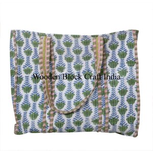 Sacs fourre-tout en coton matelassé vintage de grande taille, sacs fourre-tout en coton personnalisés à la mode, sacs de voyage pour femmes, sacs à main à imprimé floral, sac à bandoulière - Product Image 6