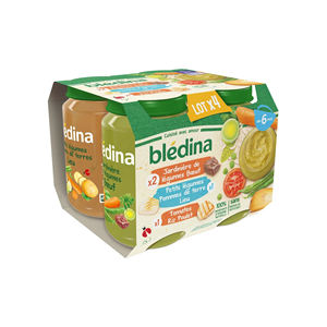Puré de Manzana y Plátano para Bebés, Suave, Orgánico, Sin Conservantes ni Bledina, 4 x 100g - Product Image 3