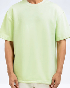 T-shirts pour hommes en coton 100% tricoté, poids lourd, à manches courtes, coupe ample, avec des caractéristiques anti-froissement et de séchage rapide, vente en gros - Product Image 1