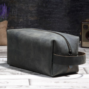 Genuine Leather Cosmetic <b>Bag</b> Tolletry Water Proof Toiletry Saffiano Leather Case Pouch Toiletry <b>Bag</b> Custom Logo Cosmetic <b>Bag</b> - Product Image 2