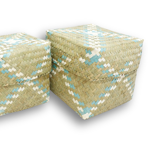 Artex Dong Thap's Best Eco-Friendly Handmade <b>Set</b> of 3 Small <b>Square</b> Boxes Palm Leaf Case for Packaging Hot Deal Competitive Price - Product Image 2