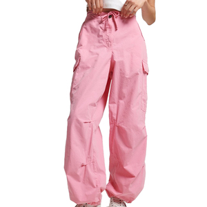 Pantalon Cargo Femme Personnalisé Usine Droite Décontracté Vente en Gros Elastique Cordon Pantalon Cargo Femme - Product Image 2