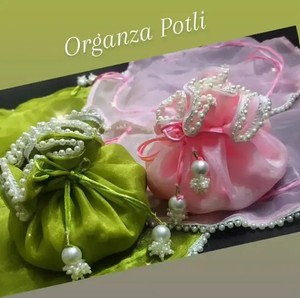 Bolsa Potli de Seda Ecológica de Doble Capa Minimal Affairs con Color Personalizado para Regalos de Boda y Diwali - Product Image 4