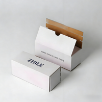 Boîte d'expédition personnalisée avec fermeture éclair, en carton ondulé recyclable, avec impression de logo, emballage facile à ouvrir pour le commerce électronique en gros