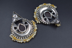 Unique Design <b>Silver</b> Oxidized Golden Dual Tone Indian Jewelry <b>Earrings</b> <b>For</b> <b>Women</b> and Girls - Product Image 6