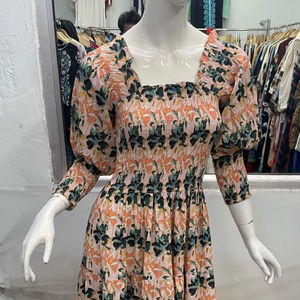 Vintage Midi vestido 100% algodón Wisteria Digital impreso sin mangas bata Mujer cintura Natural Casual lavable Maxi longitud - Product Image 1