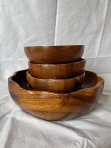 Cuencos de Madera de Acacia Hechos a Mano de Primera Calidad, Estilo Adorable, para Uso Doméstico y en Restaurantes, Ecológicos - Product Image 2