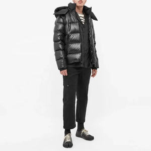 Chaqueta de burbuja brillante negra Venta al por mayor precio barato Personalizado OEM Impreso logotipo Chaqueta acolchada para hombres Chaqueta de invierno para hombres High Street - Product Image 4