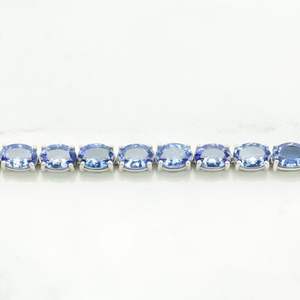 Vintage Modern Design High Quality Tanzanite Gemstone Handmade 18K Gold Plated Oval <b>Chain</b> Link Bracelets 925 Sterling Silver - Product Image 4