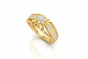 แหวนทอง 14K ประดับเพชรทรงกลมเจียระไนแบบบริลเลียนท์ รูปดาว สำหรับผู้หญิง |   เพชรทรงบริลเลียนต์ 0.24 กะรัต - Product Image 3