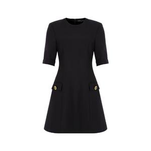 Vente en gros élégante robe midi noire avec manches 3/4 femmes hiver mode décontractée tenue de bureau affaires formelle fête vêtements ODM - Product Image 1