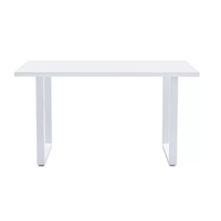 Table à manger rectangulaire blanche de style nordique moderne, fabriquée en Espagne, design en bois pour cuisines et salles à manger, modèle Luzete 115607, prête à l'emploi