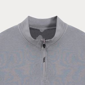 <b>Men's</b> Cotton <b>Fleece</b> <b>Quarter</b>-<b>Zip</b> Hoodie Sweatshirt Custom Logo Crew Neck Anti-Bacterial Breathable Wholesale Price Plain Dyed - Product Image 6