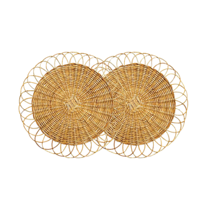 Biodegradable Natural <b>WOVEN</b> RATTAN PLACEMATS <b>COASTERS</b> for Eco-Conscious Buyers Stylish and Sustainable Wall-Hanging Decor - Product Image 1