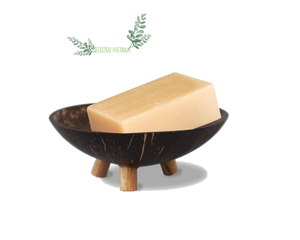 Porte-savon en coquille de noix de coco végétalien naturel fait à la main avec logo laser gravé Fabriqué au Vietnam par Eco2go - Product Image 6