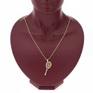 Collar con Colgante de Raqueta de Tenis con Diamantes de Oro de Lujo, Joyería para Mujeres y Hombres, Regalo - Product Image 5