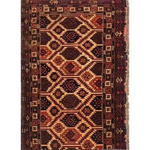 Alfombra de Lana Anudada a Mano Kiaan Gold Paem-713, Diseño Geométrico Clásico para el Hogar, Rectángulo Grande para Sala de Estar y Dormitorio, Técnicas Hechas a Mano - Product Image 1